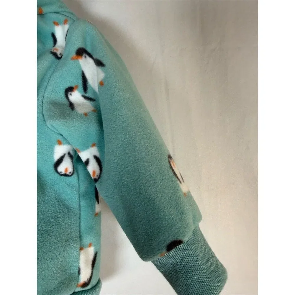 Carter’s Baby Unisex Fleece Full-Zip Hoodie Jacket Penguin Print Size 3M
